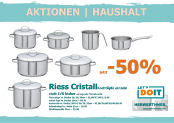 ©LET'S DOIT HERWERTHNER GmbH. HAUSHALT_AKTION RIESS CRISTALL -50%